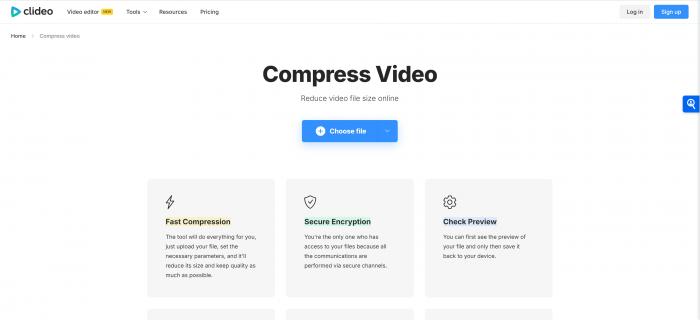 Clideoオンラインビデオコンプレッサー